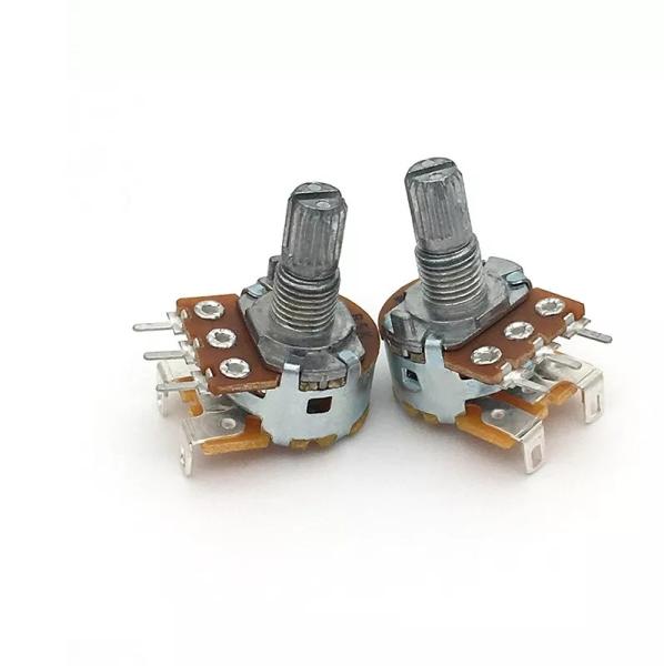 Quality 5k Potentiometer With Switch 15mm Dual Gang Audio Taper for sale