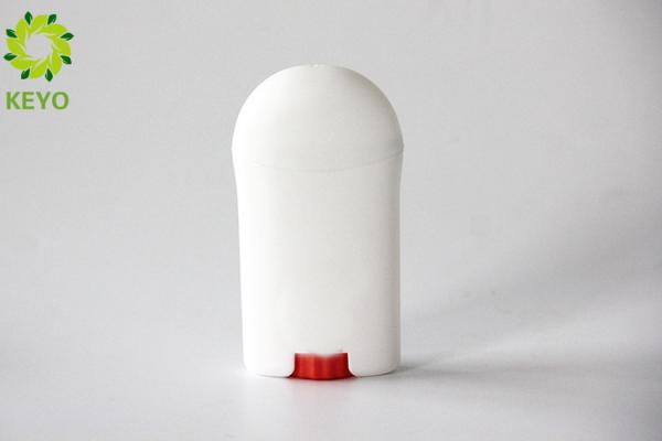Quality 60g White Plastic Deodorant Stick Containers Oval Shape With Press Cap for sale