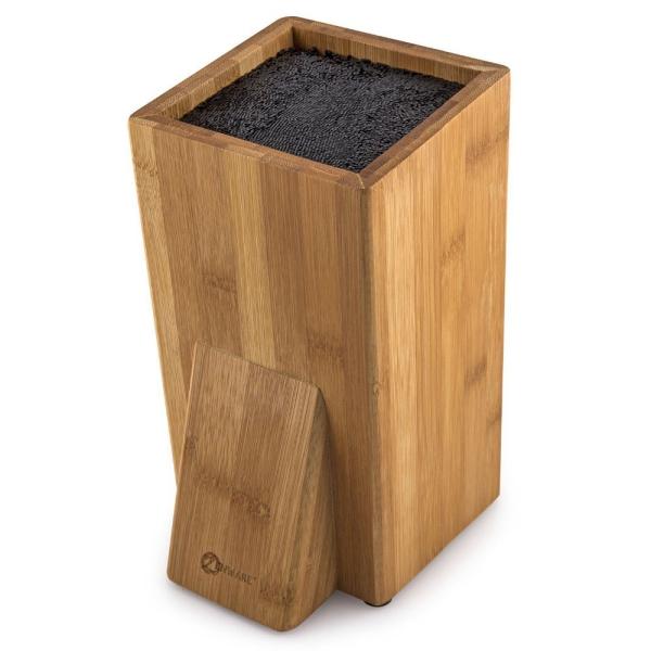 Quality Durable Wood Kitchen Bamboo Knife Block Set High Temperature Tolerance for sale