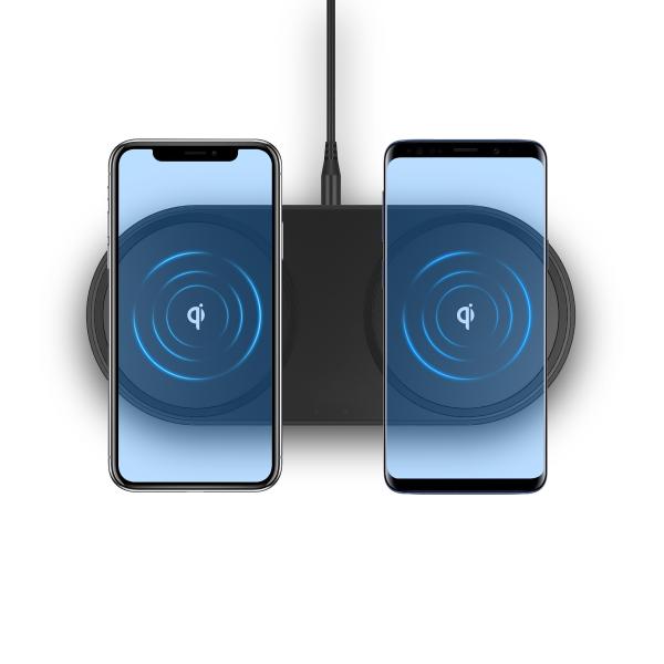 PU Fabric Texture 12V 4A Qi Wireless Charger Pad 15W Fast Charger