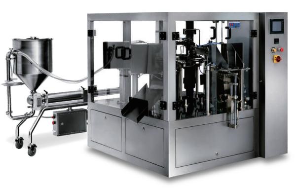 Quality Doypack Zipper High Viscosity Vertical Liquid Filling Machine Premade Stand Up for sale
