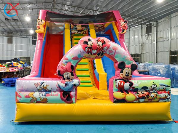 Quality Customized Inflatable Slide Mickey And Minnie Inflatable Double Dry Slides Castle for sale