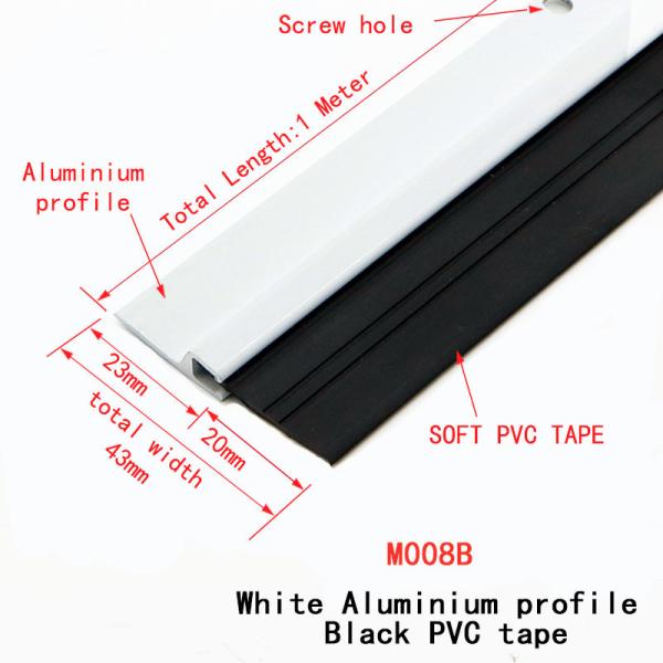 20mm CE PVC rubber Door Bottom Seal Strip Prevent Mosquitoes for Hotel