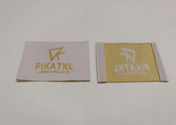Quality Custom Sew In Labels Garment Damask Woven Labels Supreme Woven Fabric Labels for sale