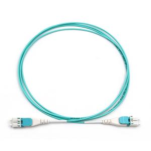 China LC Uniboot Duplex 10G OM3 50/125 Multimode OFNR Fiber Optic Patch Cable 2.0mm Aqua on sale