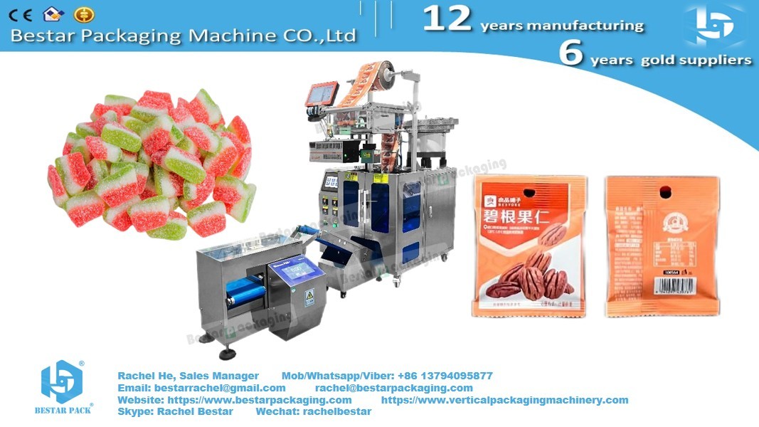 Fruit candy gummy sachet packaging machine with automatic precise counting