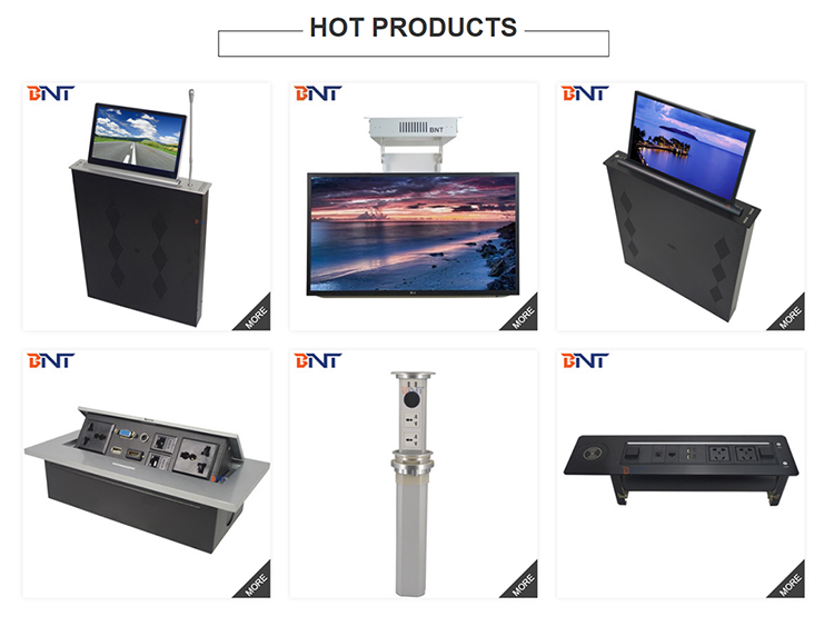 New design conference system lcd monitor lift mechanism with backside name screen