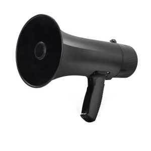 NO Remote Control 40W Black Siren Megaphone with Detachable Microphone