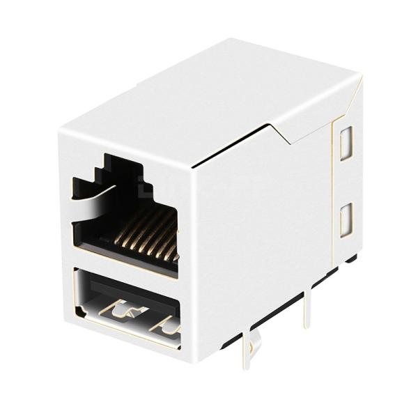 Quality LPJE319DNL Tab Up RJ45 Jack With Single USB Without Integrated Magnetics for sale