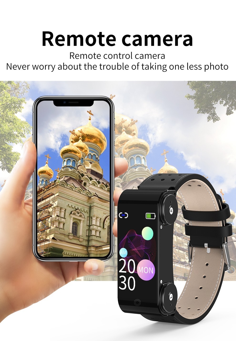 150mAH ATS3009 TWS Bluetooth Android Smartwatch SMS Reminder