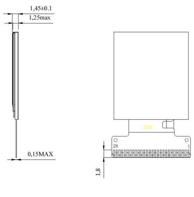 0.85 Inch Square LCD Display 128x128 IPS MCU Interface With White LED Backlight
