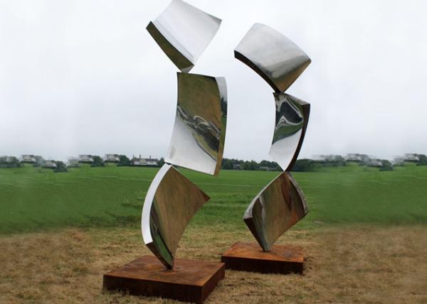 Quality Outside Design Abstract Metal Garden Sculptures , Modern Lawn Sculpture for sale