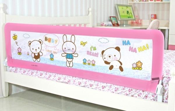 Quality Children Adjustable Baby Bed Rails Lovely Cartoon With Woven Net for sale