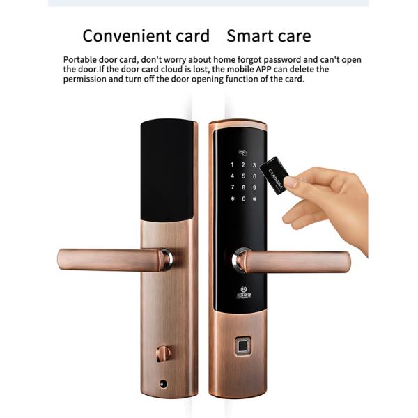 Zinc Alloy Bluetooth Fingerprint Door Lock Four Color Optional CE FCC ROHS Certificate