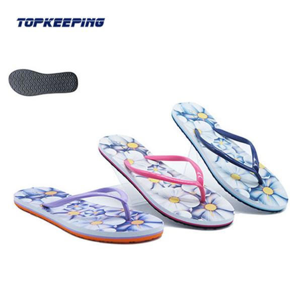 Quality Latest Fashion Ladies Flip Flop EVA Print Sole Flip Flop for sale