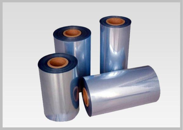 Quality 53% Shrinkage 45mic Shrink PVC Labels Film Rolls For Heat Shrinkable Bands for sale