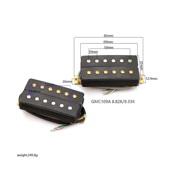 Clear Sound Double Coil Guitar Pickup Alnico 5 Metal Radian N8.82K/B9.33K Output