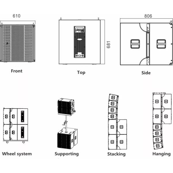 Customized 1200W Active Speakers Stage Active Speaker Subwoofer