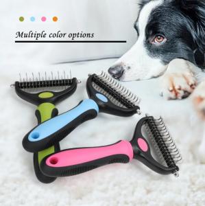 Buy cheap Custom Self Cleaning Cat Brush Red Blue Dog Hair Remover Comb product
