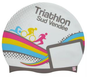 China 100% Silicone Granulated Triathlon Swim Cap With Custom Logo Printed on sale
