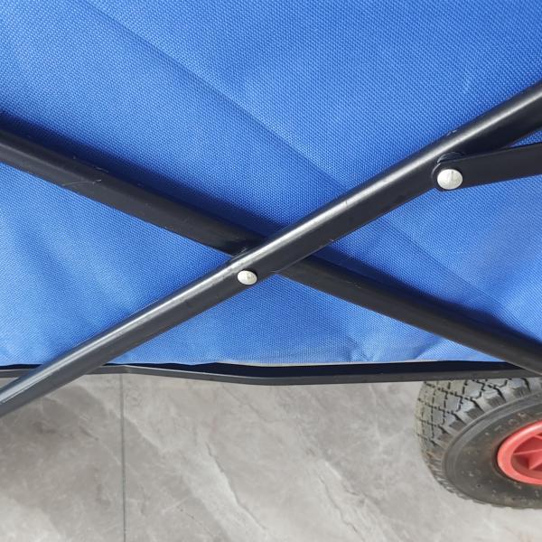 Stainless Steel Frame Collapsible Folding Wagon Pneumatic Tire Wheels Portable Garden Cart