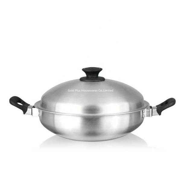 Quality 36cm External Diameter 304# Stainless Steel Woks With Two Handle for sale