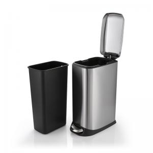 China 20L rectangular stainless steel trash can。 can be used in kitchen, office, living room and other scenes on sale