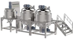 Three Layer Liquid Detergent Making Machine With Homogenizing Head Double Jackets