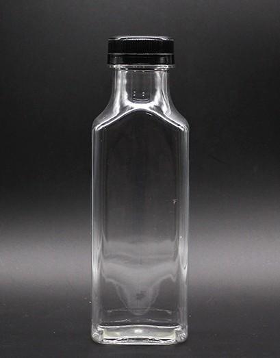 Quality Super Quality Square Clear 350ml PET water juice beverage bottles, clear plastic bottles for sale