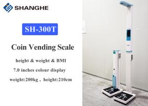 Portable Coin Operated Weight And Height Machine , Folding Accurate Body Weight Scale