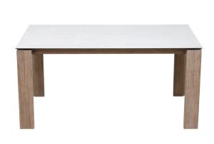 1500*800mm Ceramic Material Dining Table With Fixed Type Wooden  Leg