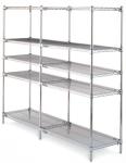 Chrome Industrial Wire Shelving , 5 Tiers ESD Rack PCB Wire Mesh Shelving System