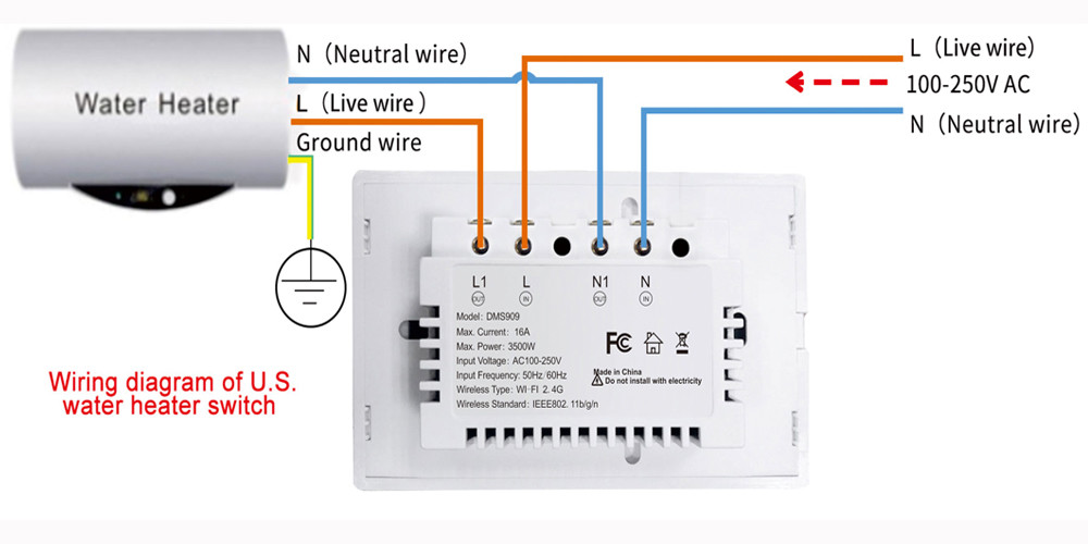 Glomarket Smart Wifi Touch Switch 1gang Tuya Smart Life App Remote Google / Alexa Switch