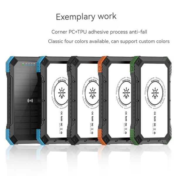 Quick Charge Support Waterproof 20000mah Solar Panel Power Bank for Outdoor Activities