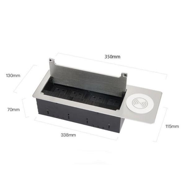 Desktop Cable Cubby Box / Wireless Charging Countertop Socket Brush Multimedia Information Box