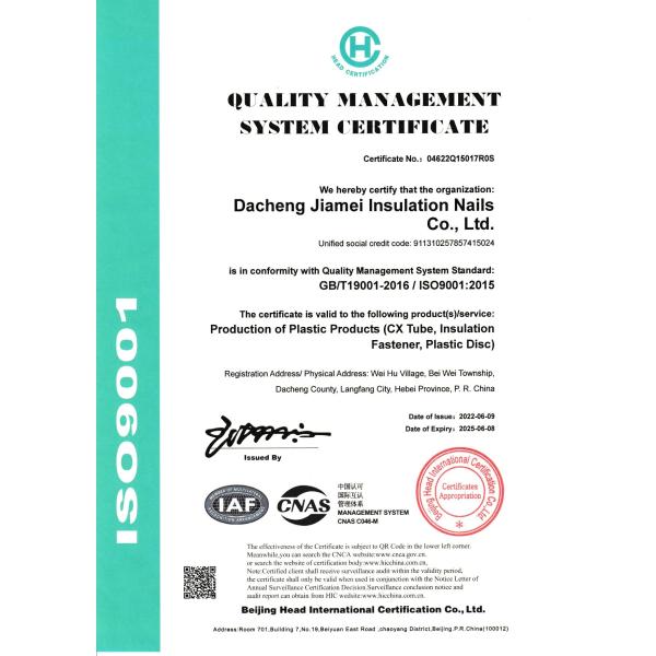 Strong Capacity Plastic Expansion Pipe For Securing Insulation Materials To Concrete INCH Measurement System