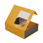 Custom Foldable Magnetic Gift Box With PVC Window Space Saving Elegant Packaging