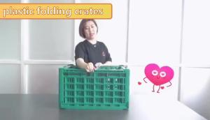 China Cheap plastic collapsible home storage container box bluecollapsible crate container door lock on sale