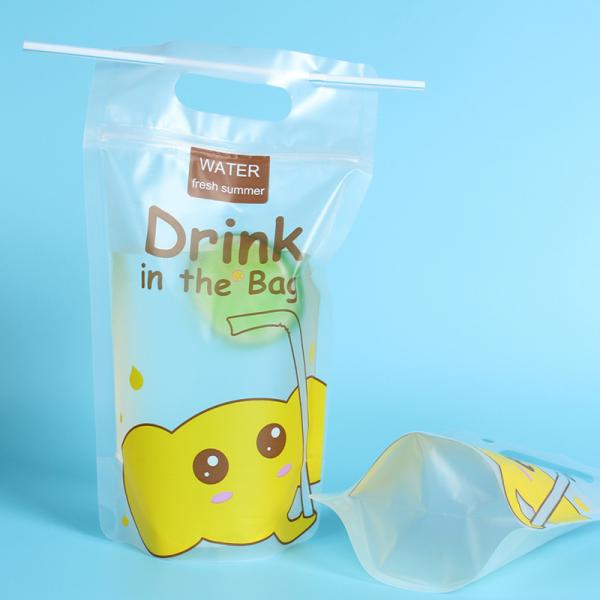 Quality Custom Printed Stand Up Pouches Transprant Beverage Packaging Bags For Juice / Milk for sale