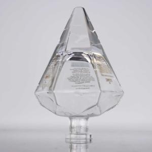 Decal Polished Diamond Shaped Decanter 1000ML 700ml 21.5mm Crystal White