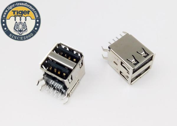 Quality Copper Terminal Panel Mount Double Usb Connector High Temperature Resistance for sale