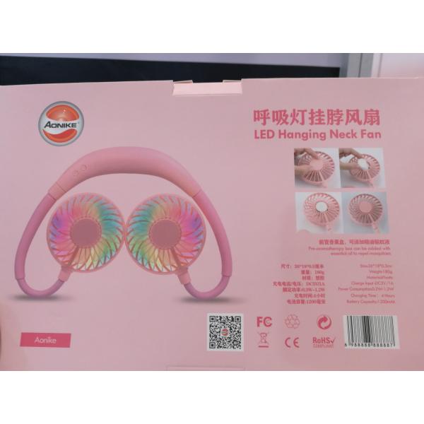 Colorful LED 1Ah 30mm Portable Hanging Neck Fan