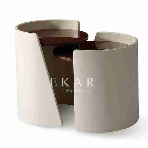 Quality British Design Wood End Tea Round Side Table Set For Drawing Room W001H6A for sale