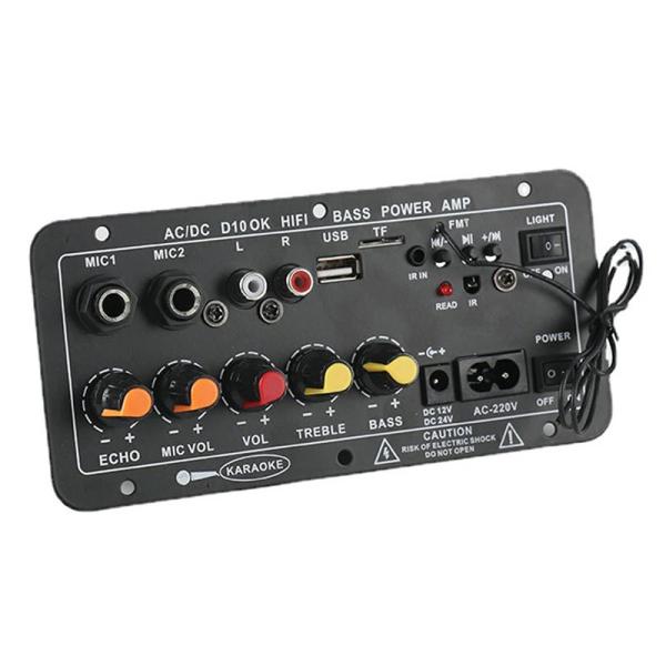 Quality D10 12V 24V Subwoofer Digital Power Amplifier Board Wireless Audio Stereo BT 5.0 Dual Microphone Karaoke Amp Speaker Acc for sale