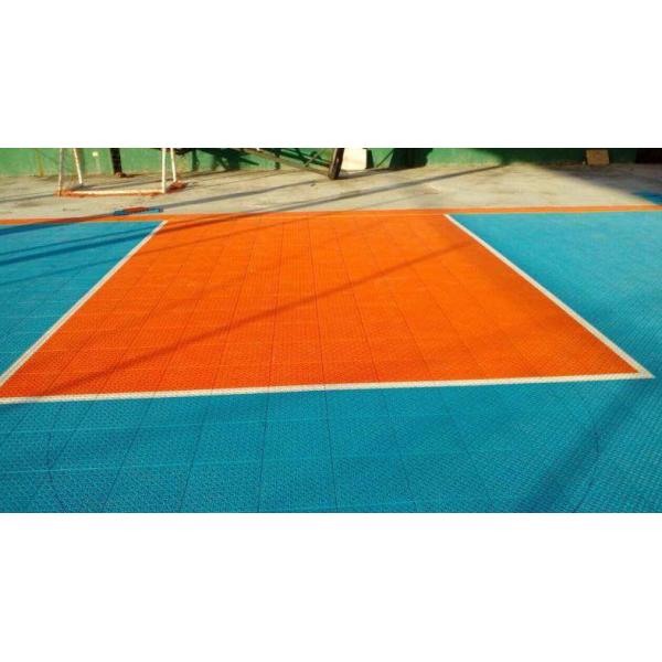 Self Drainage Modular Rubber Tiles PP Interlocking Sports Flooring
