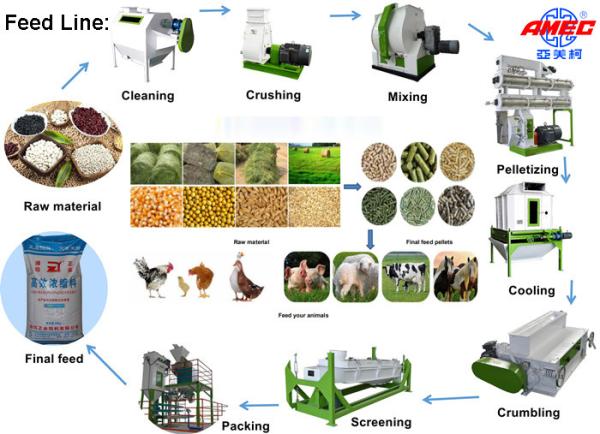 Quality Automatic Grade Feed Pellet Production Line Poultry Feed Production Line for sale