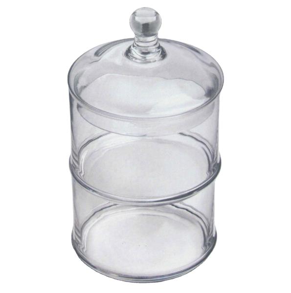 Quality Handblown 3 Layer Stackable Storage Jars With Lids for sale
