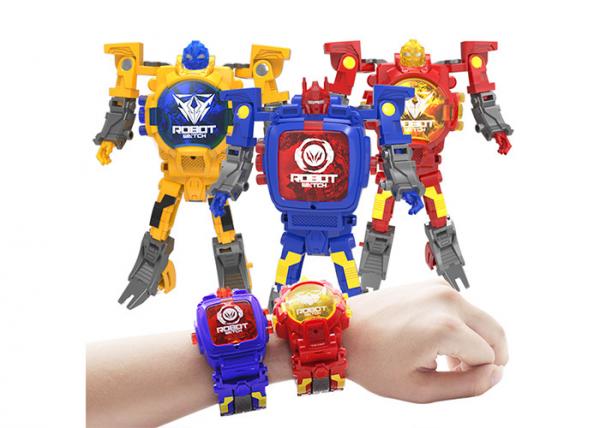 Quality Children's Transformer Toys Digital Deformation Robot Watch With Adjustable Time for sale