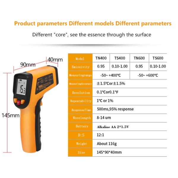 2020 The Most Popular High precision digital laser infrared thermometer with LCD for industrial and domestic use