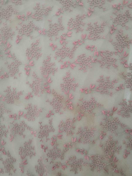 Quality Small Floral Tulle Mesh Colored Embroidered Lace Fabric By The Yard for sale